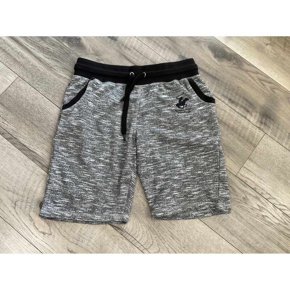 Beverly Hills Polo Club Mens Grey Space Dye Sweat Shorts Drawstring Size L